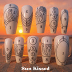Tipzy Long Nail Set Bundle Kit – 2 Long Coffin Sets, Stand & Art Pens