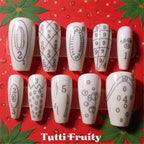 Tipzy Long Nail Set Bundle Kit – 2 Long Coffin Sets, Stand & Art Pens