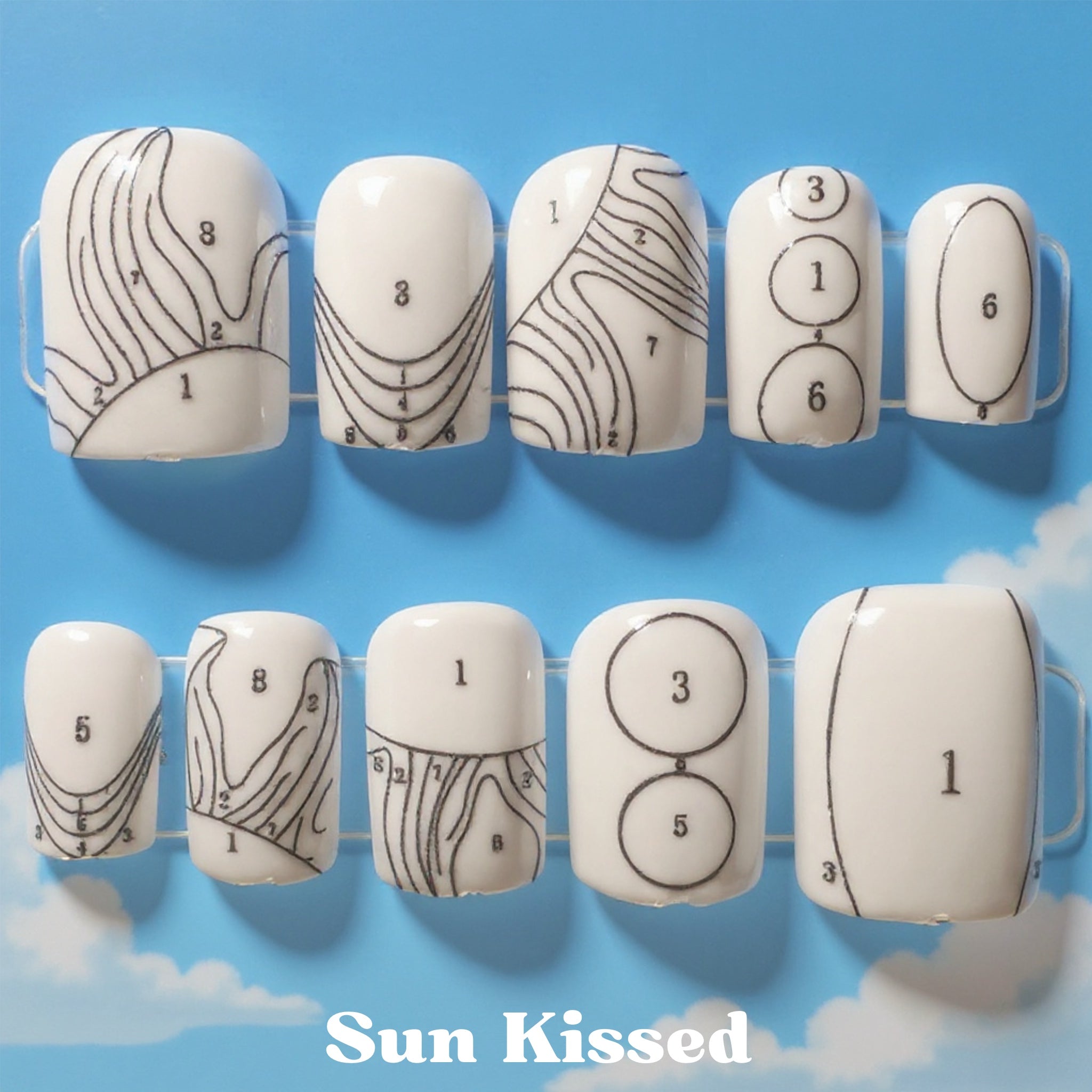 Tipzy Short Nail Set Bundle Kit – 2 Short Square Sets, Stand & Art Pens