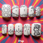 Tipzy Short Nail Set Bundle Kit – 2 Short Square Sets, Stand & Art Pens
